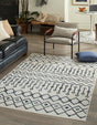 Coastal White 1' 4 x 1' 4 Bohemian Trellis Sample Area Rug 100% Polypropylene With Cotton Backing Geometric Modern Boho Decor Carpet for Living Rooms Office Dining Kitchen Interior Design for Sale at Rug Engine