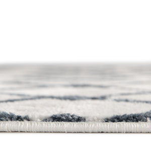 Coastal White 3' x 3' Bohemian Trellis Round Area Rug 100% Polypropylene With Cotton Backing Geometric Modern Boho Decor Carpet for Living Rooms Office Dining Kitchen Interior Design for Sale at Rug Engine