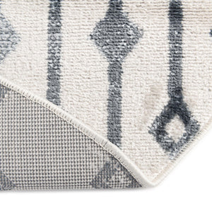 Coastal White 3' x 3' Bohemian Trellis Round Area Rug 100% Polypropylene With Cotton Backing Geometric Modern Boho Decor Carpet for Living Rooms Office Dining Kitchen Interior Design for Sale at Rug Engine