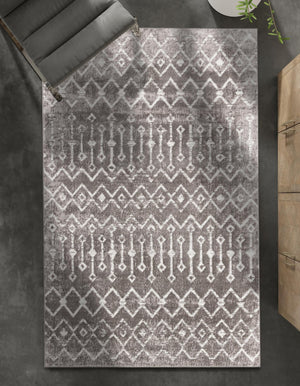 Stone Gray 8' x 11' Bohemian Trellis Rectangle Area Rug 100% Polypropylene With Cotton Backing Geometric Modern Boho Decor Carpet for Living Rooms Office Dining Kitchen Interior Design for Sale at Rug Engine