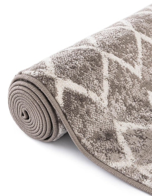 Stone Gray 7' 10 x 7' 10 Bohemian Trellis Square Area Rug 100% Polypropylene With Cotton Backing Geometric Modern Boho Decor Carpet for Living Rooms Office Dining Kitchen Interior Design for Sale at Rug Engine