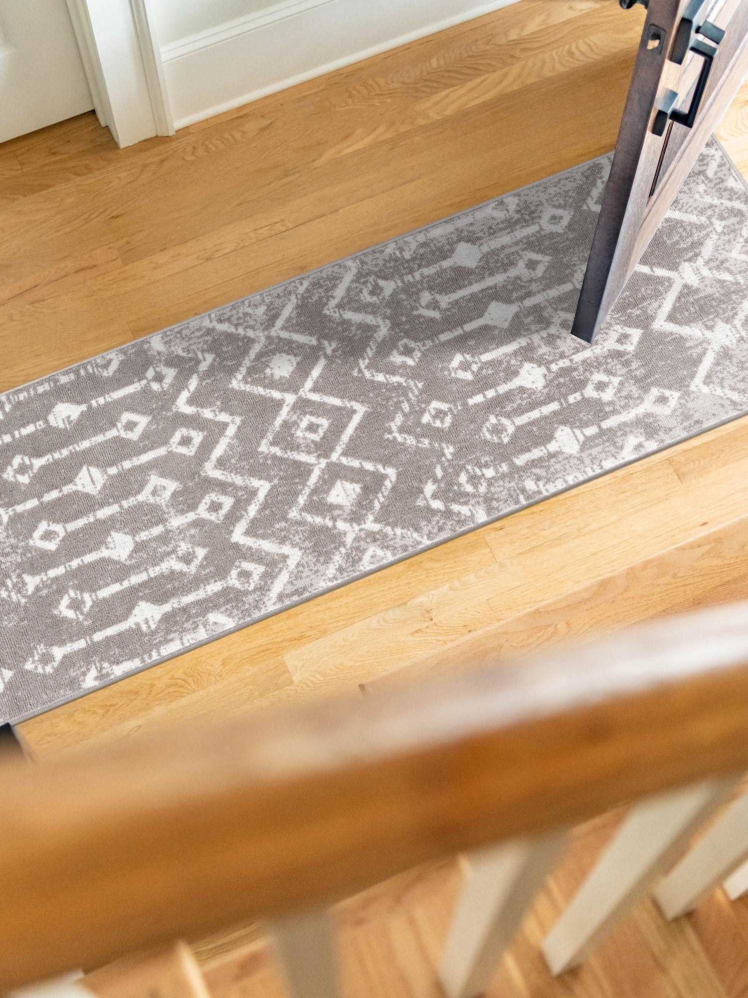 Stone Gray 2' 7 x 12' Bohemian Trellis Runner Area Rug 100% Polypropylene With Cotton Backing Geometric Modern Boho Decor Carpet for Living Rooms Office Dining Kitchen Interior Design for Sale at Rug Engine