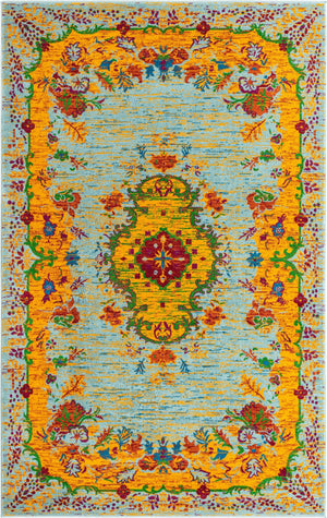 Aqua 1' 4 x 1' 4 Calypso Sample Area Rug 100% Polypropylene With Cotton Backing Colorful Vivid Traditional Design Carpet for Living Office Dining Rooms for Sale at Rug Engine