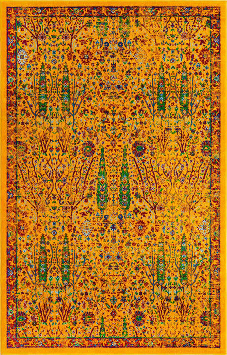 Yellow 1' 4 x 1' 4 Calypso Sample Area Rug 100% Polypropylene With Cotton Backing Colorful Vivid Traditional Design Carpet for Living Office Dining Rooms for Sale at Rug Engine