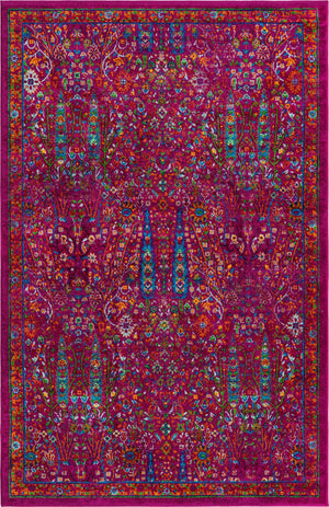 Pink 1' 4 x 1' 4 Calypso Sample Area Rug 100% Polypropylene With Cotton Backing Colorful Vivid Traditional Design Carpet for Living Office Dining Rooms for Sale at Rug Engine