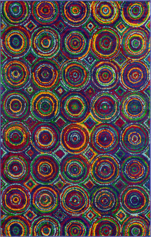 Multicolor 1' 4 x 1' 4 Calypso Sample Area Rug 100% Polypropylene With Cotton Backing Colorful Vivid Traditional Design Carpet for Living Office Dining Rooms for Sale at Rug Engine