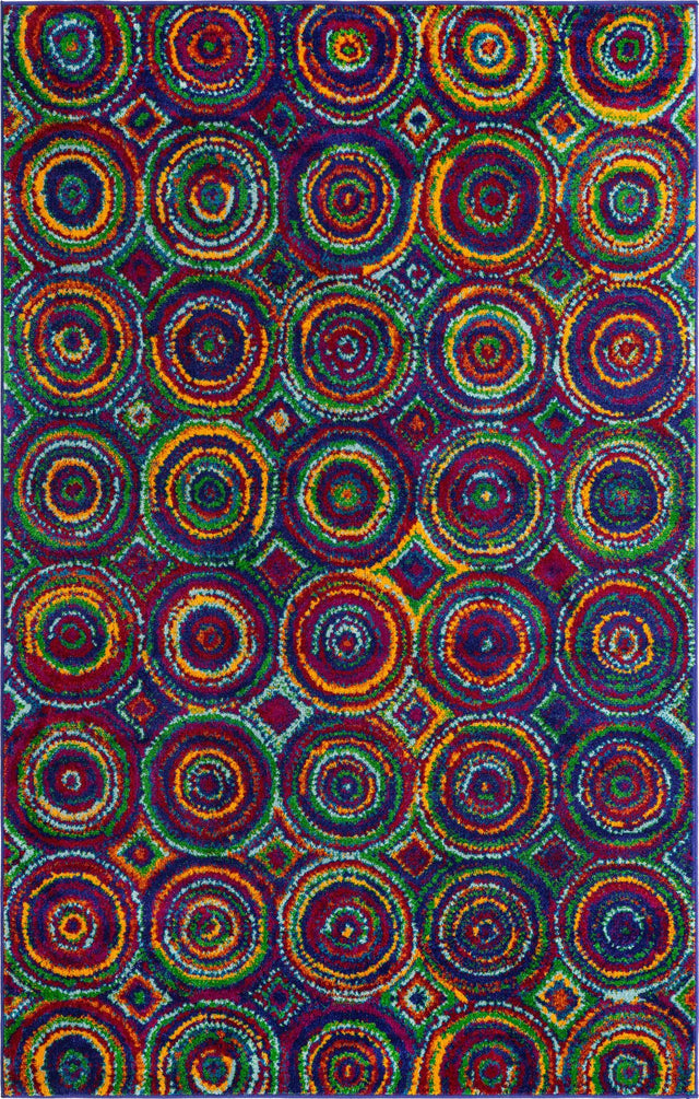 Multicolor 1' 4 x 1' 4 Calypso Sample Area Rug 100% Polypropylene With Cotton Backing Colorful Vivid Traditional Design Carpet for Living Office Dining Rooms for Sale at Rug Engine