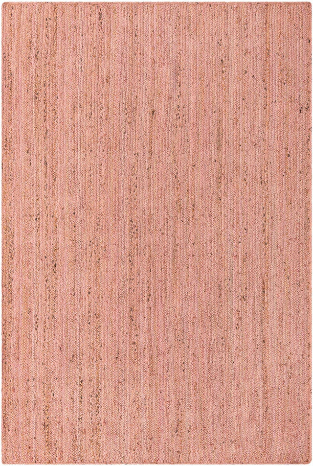 Light Pink 6' 1 x 9' Braided Jute Rectangle Rug