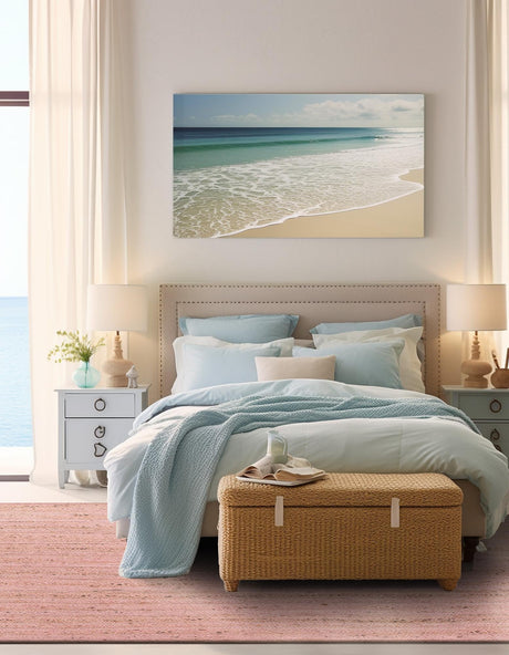 Light Pink 9' x 12' Braided Jute Rectangle Area Rug 100% Jute Hand Braided Natural Eco-Friendly Boho Style Carpet for Living Rooms Dining Office Space Dorms for Sale at Rug Engine