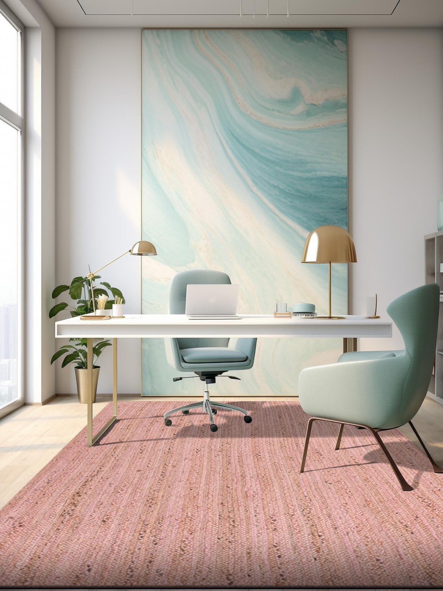 Light Pink 3' 3 x 5' 1 Braided Jute Rectangle Area Rug 100% Jute Hand Braided Natural Eco-Friendly Boho Style Carpet for Living Rooms Dining Office Space Dorms for Sale at Rug Engine
