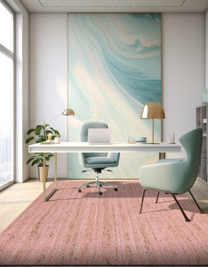 Light Pink 4' 1 x 6' 1 Braided Jute Rectangle Rug