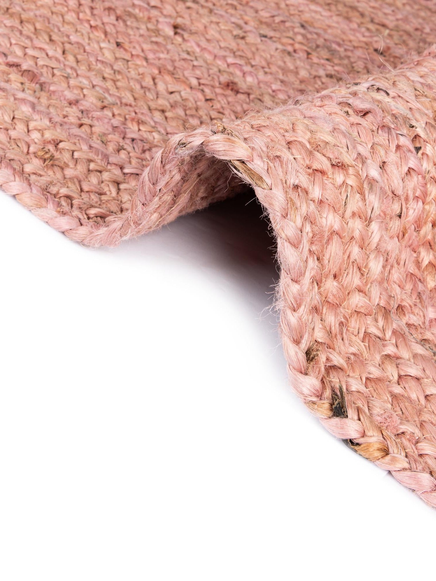 Light Pink 10' x 14' 1 Braided Jute Rectangle Area Rug 100% Jute Hand Braided Natural Eco-Friendly Boho Style Carpet for Living Rooms Dining Office Space Dorms for Sale at Rug Engine