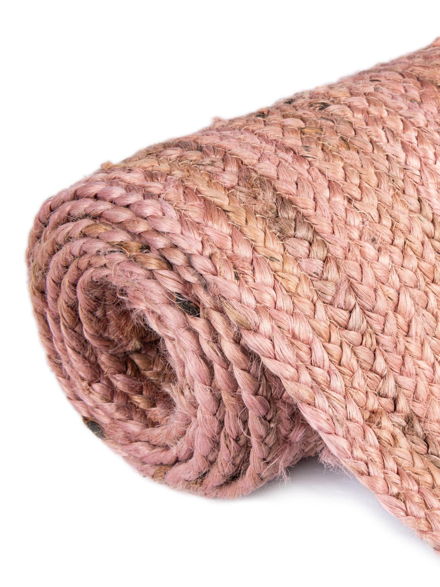 Light Pink 8' x 10' Braided Jute Rectangle Area Rug 100% Jute Hand Braided Natural Eco-Friendly Boho Style Carpet for Living Rooms Dining Office Space Dorms for Sale at Rug Engine