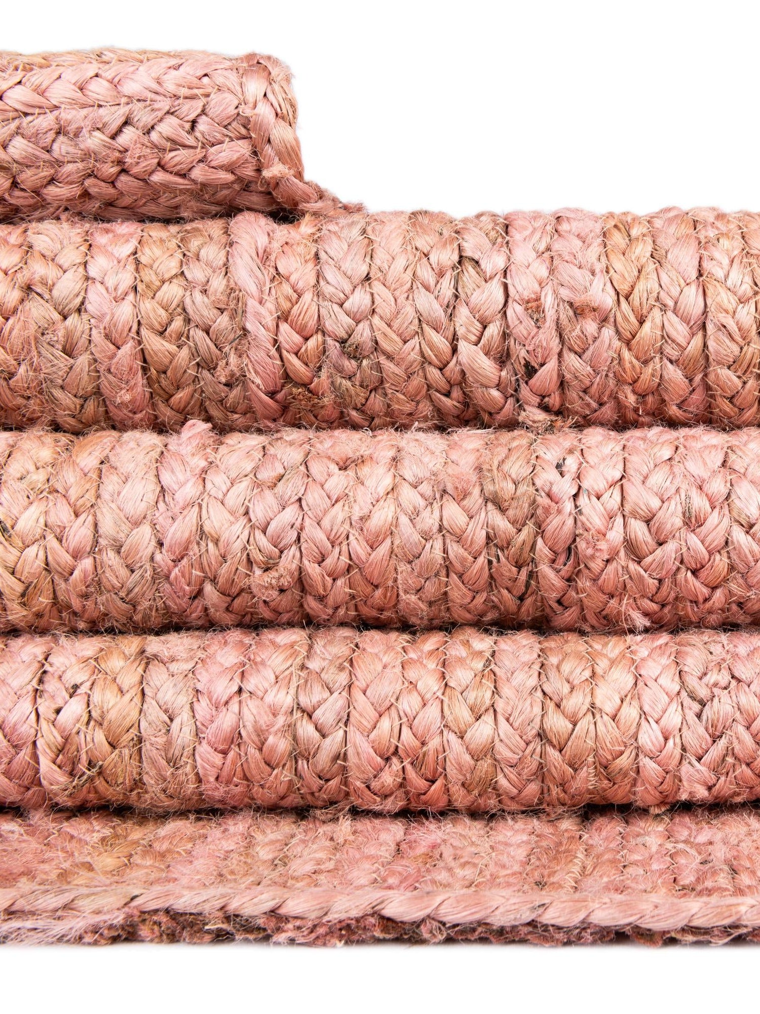 Light Pink 8' x 10' Braided Jute Rectangle Area Rug 100% Jute Hand Braided Natural Eco-Friendly Boho Style Carpet for Living Rooms Dining Office Space Dorms for Sale at Rug Engine