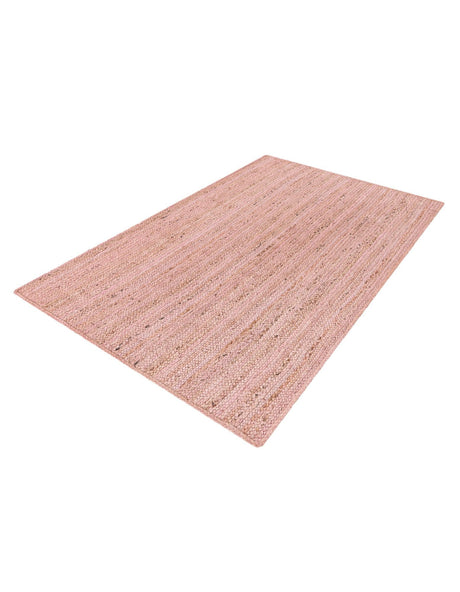 Light Pink 4' 1 x 6' 1 Braided Jute Rectangle Area Rug 100% Jute Hand Braided Natural Eco-Friendly Boho Style Carpet for Living Rooms Dining Office Space Dorms for Sale at Rug Engine