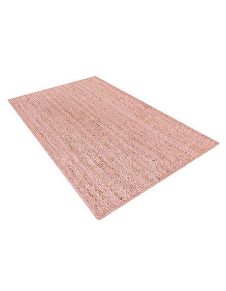 Light Pink 4' 1 x 6' 1 Braided Jute Rectangle Area Rug 100% Jute Hand Braided Natural Eco-Friendly Boho Style Carpet for Living Rooms Dining Office Space Dorms for Sale at Rug Engine