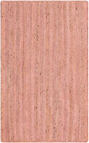 Light Pink 3' 3 x 5' 1 Braided Jute Rectangle Rug