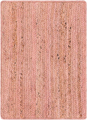 Light Pink 2' x 3' 1 Braided Jute Rectangle Rug