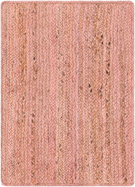 Light Pink 2' x 3' 1 Braided Jute Rectangle Rug