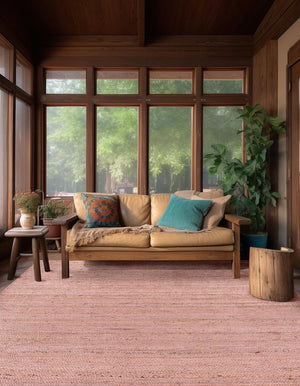 Light Pink 8' x 8' Braided Jute Square Rug
