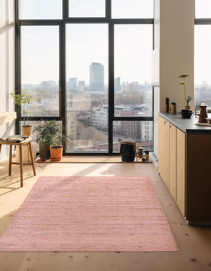 Light Pink 8' x 8' Braided Jute Square Rug