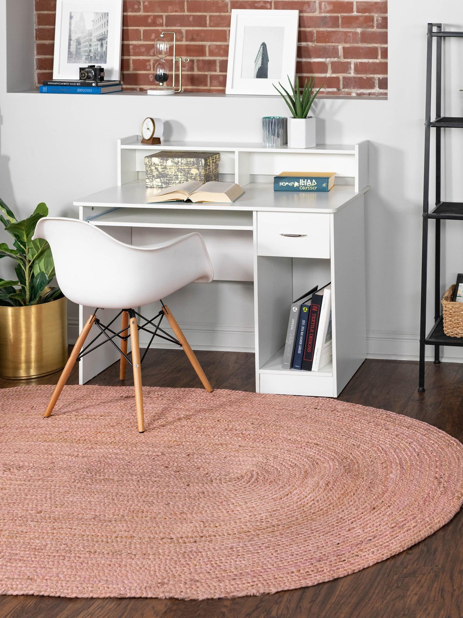 Light Pink 5' 1 x 8' Braided Jute Oval Area Rug 100% Jute Hand Braided Natural Eco-Friendly Boho Style Carpet for Living Rooms Dining Office Space Dorms for Sale at Rug Engine