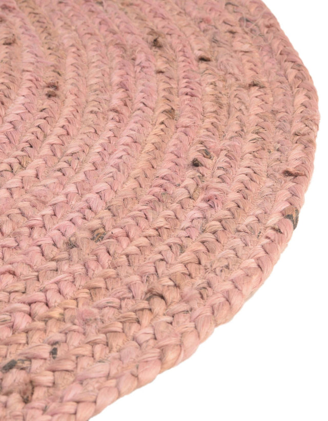 Light Pink 3' 3 x 5' 1 Braided Jute Oval Rug