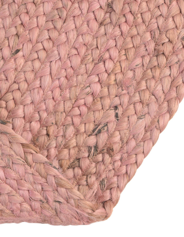 Light Pink 3' 3 x 5' 1 Braided Jute Oval Rug