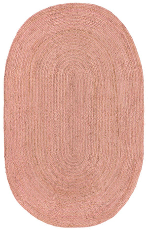 Light Pink 5' 1 x 8' Braided Jute Oval Rug