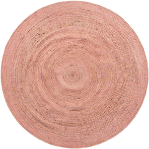 Light Pink 8' x 8' Braided Jute Round Rug