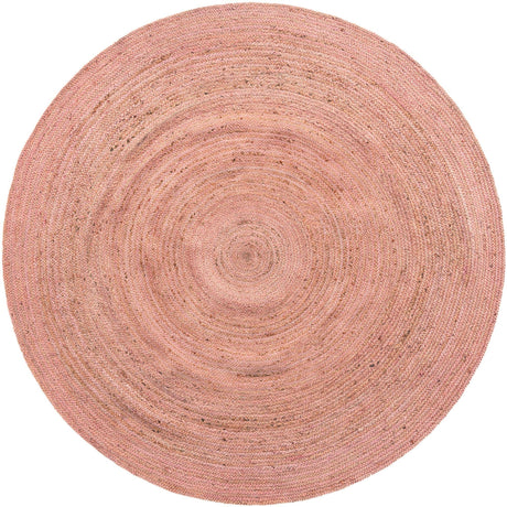 Light Pink 8' x 8' Braided Jute Round Rug