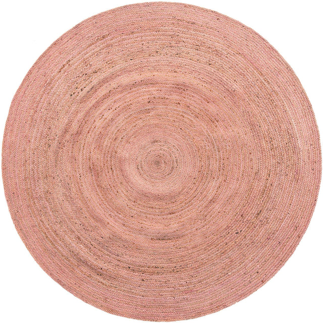Light Pink 8' x 8' Braided Jute Round Rug