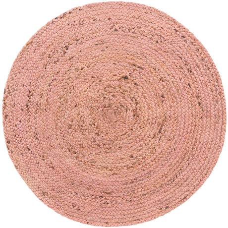 Light Pink 3' 3 x 3' 3 Braided Jute Round Rug
