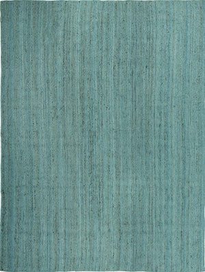 Turquoise 9' x 12' Braided Jute Rectangle Rug
