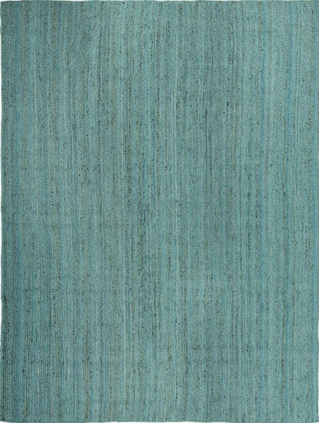 Turquoise 9' x 12' Braided Jute Rectangle Rug