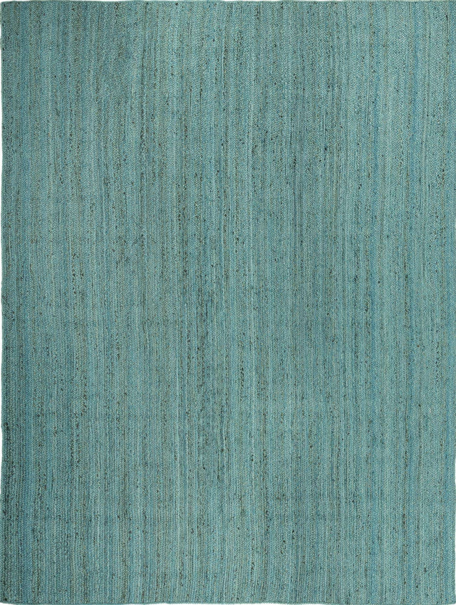 Turquoise 9' x 12' Braided Jute Rectangle Rug