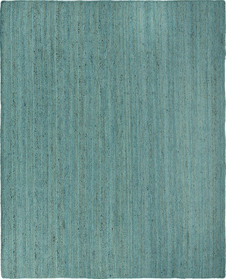 Turquoise 8' x 10' Braided Jute Rectangle Rug