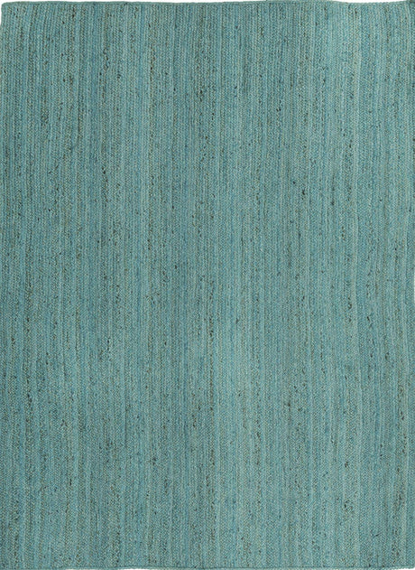 Turquoise 7' 1 x 10' Braided Jute Rectangle Rug