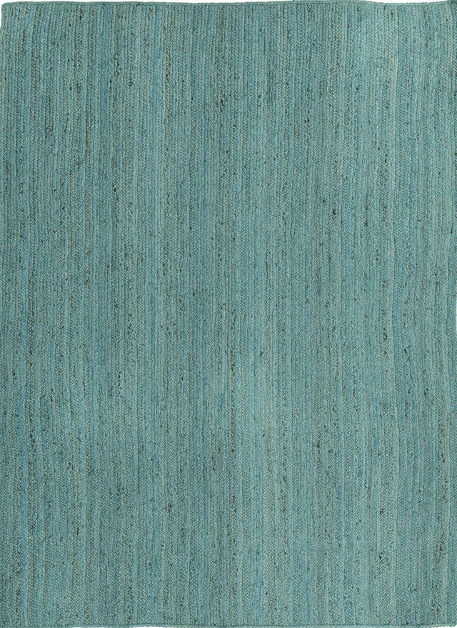 Turquoise 7' 1 x 10' Braided Jute Rectangle Rug