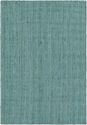 Turquoise 6' 1 x 9' Braided Jute Rectangle Rug
