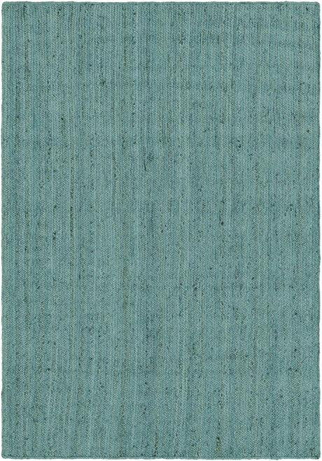 Turquoise 6' 1 x 9' Braided Jute Rectangle Rug
