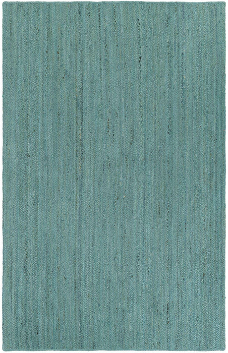 Turquoise 5' 1 x 8' Braided Jute Rectangle Rug