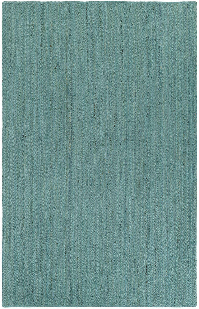 Turquoise 5' 1 x 8' Braided Jute Rectangle Rug