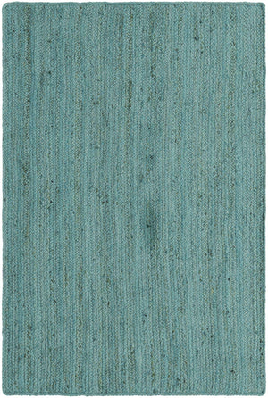 Turquoise 4' 1 x 6' 1 Braided Jute Rectangle Rug
