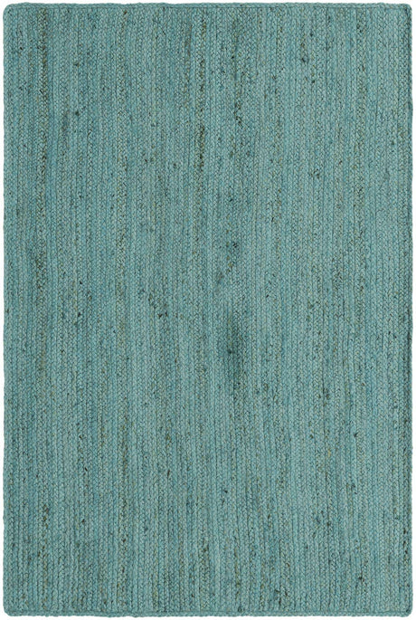 Turquoise 4' 1 x 6' 1 Braided Jute Rectangle Rug