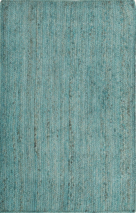 Turquoise 3' 3 x 5' 1 Braided Jute Rectangle Rug