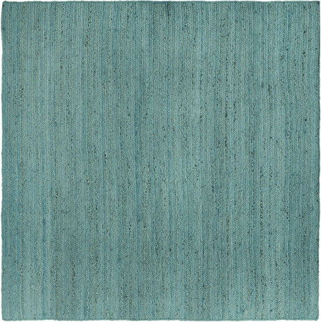 Turquoise 8' x 8' Braided Jute Square Rug