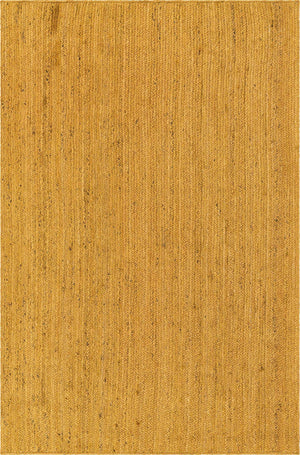 Yellow 6' 1 x 9' Braided Jute Rectangle Rug