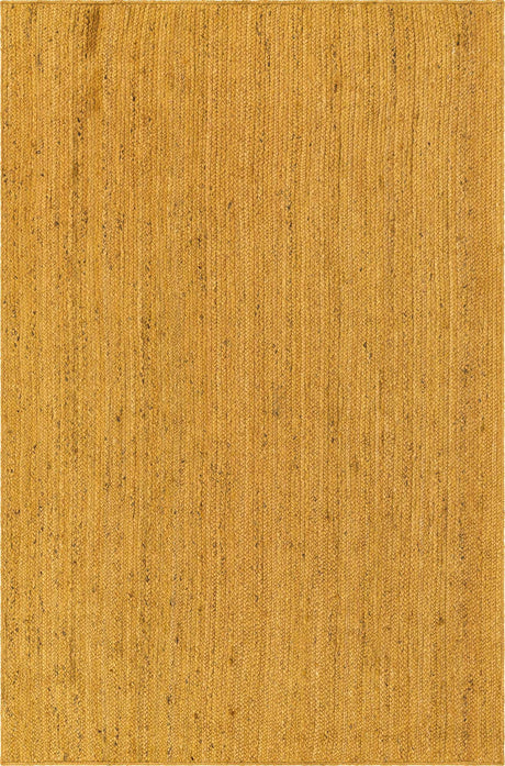 Yellow 6' 1 x 9' Braided Jute Rectangle Rug