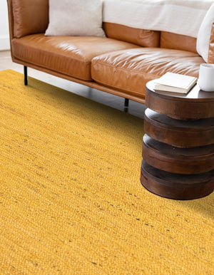 Yellow 2' x 3' 1 Braided Jute Rectangle Rug